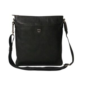 Authentic MCM Black Leather Men’s Messenger Crossbody